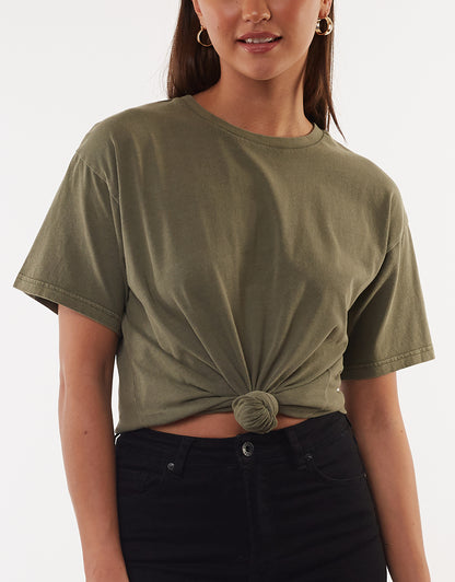 Downtown Tie Tee - Khaki