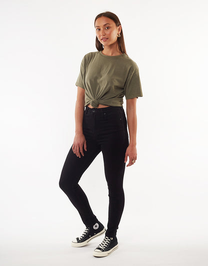 Downtown Tie Tee - Khaki