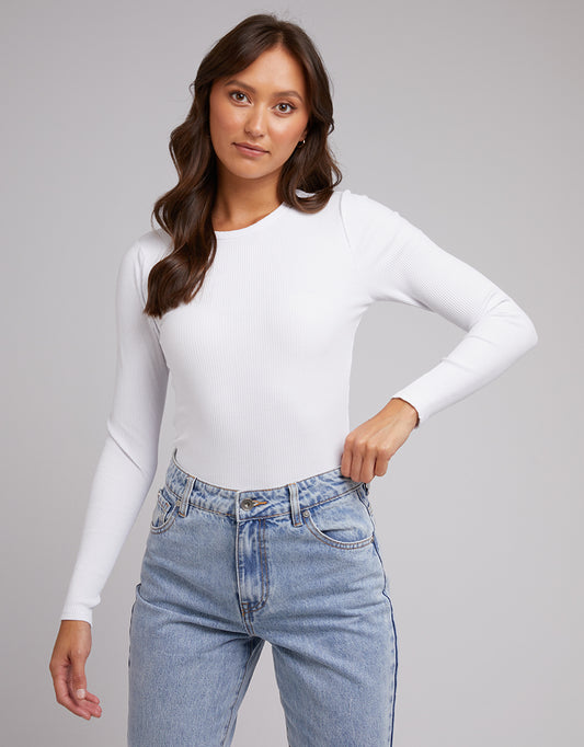 Rib Long Sleeve - White