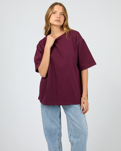 Core Oversized Tee - Cherry