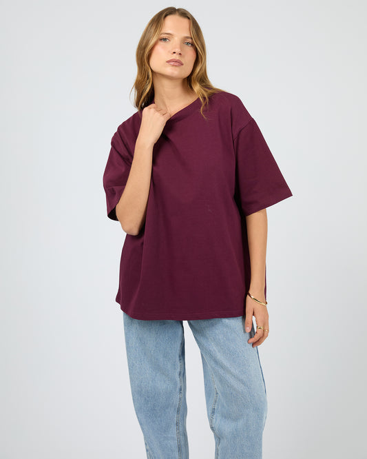 Core Oversized Tee - Cherry