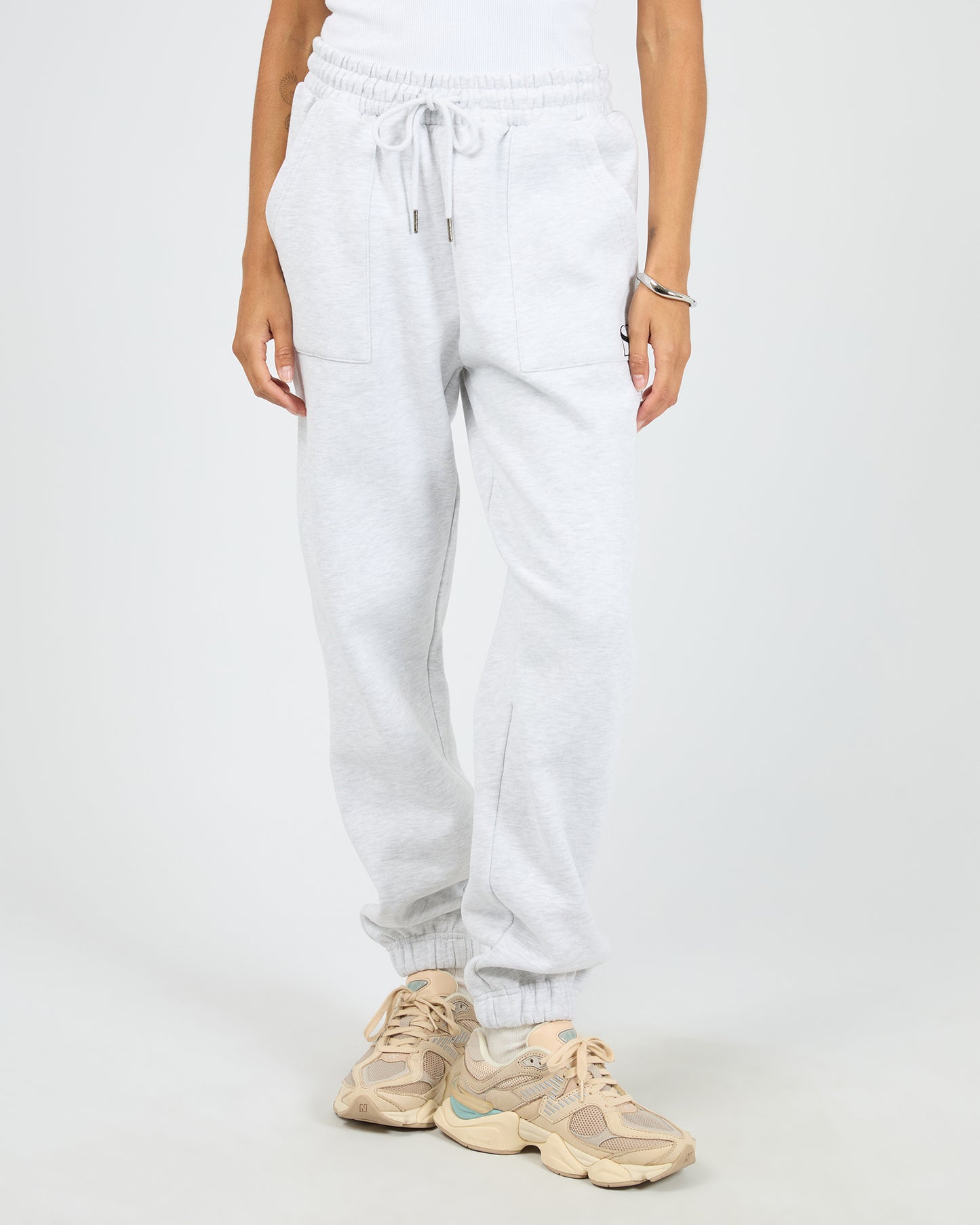 Silent Luxe Cuffed Trackpant - Snow