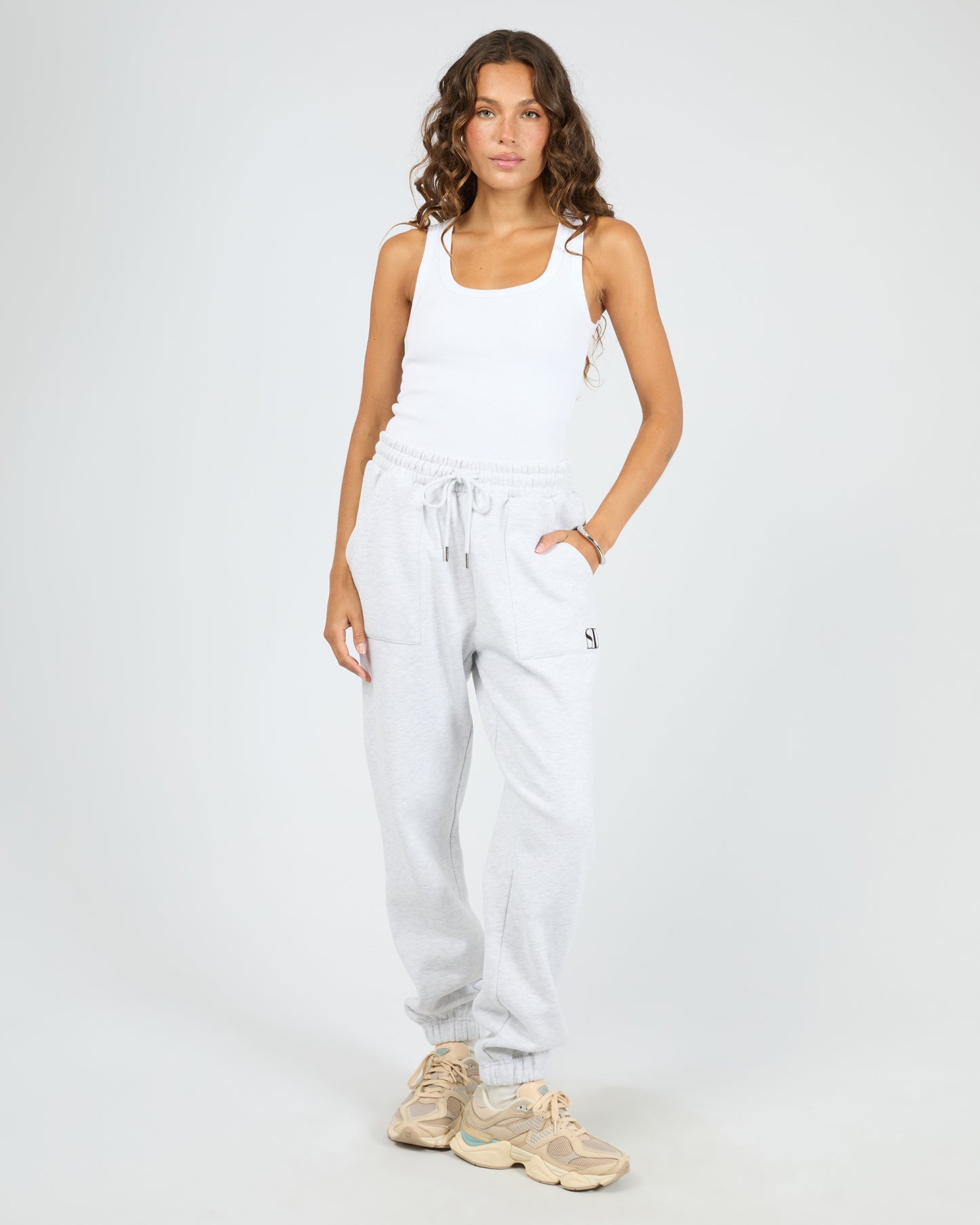 Silent Luxe Cuffed Trackpant - Snow