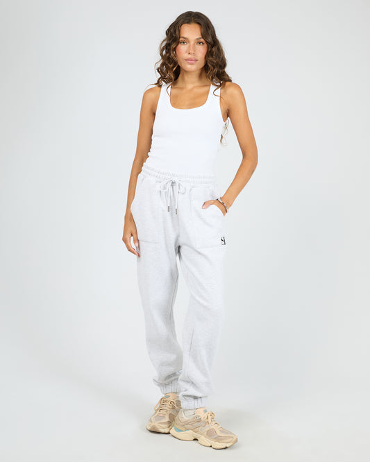 Silent Luxe Cuffed Trackpant - Snow