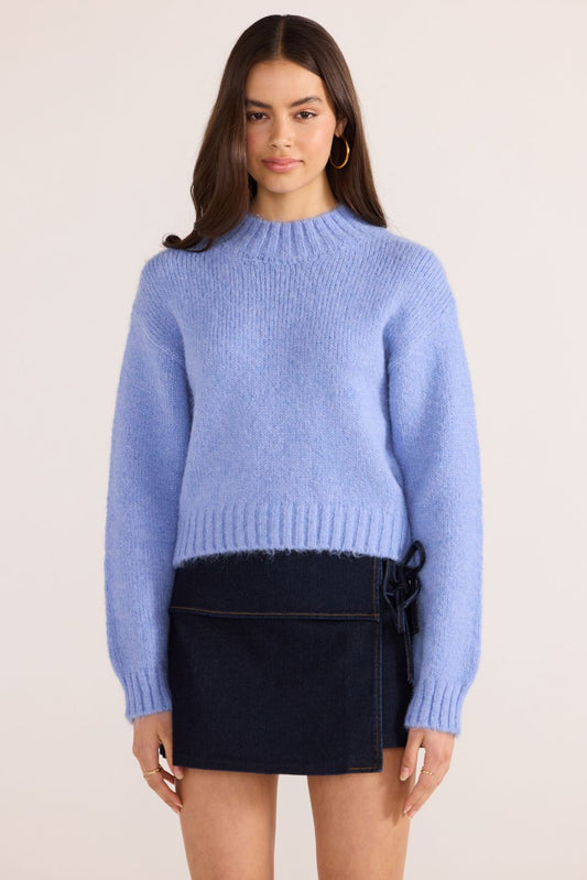 Avery Fluffy Sweater - Cornflower Blue