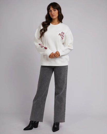 Julia Oversized Crew - Vintage White