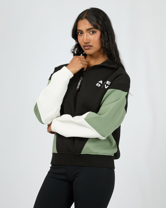 Savannah Panel 1/4 Zip - Black