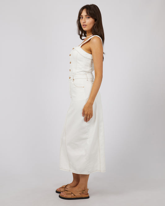 Coco Denim Midi Dress - Vintage White