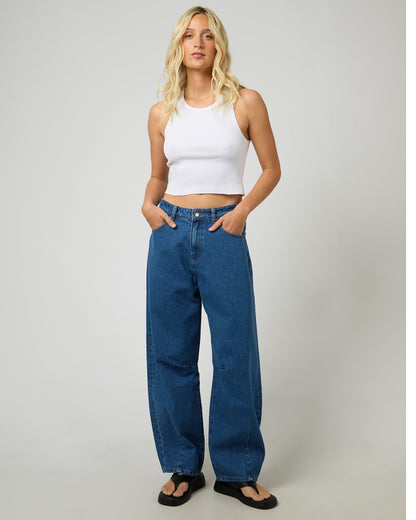 Hallie Barrel Leg Jean - Denim