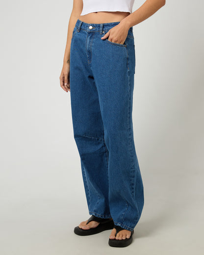 Hallie Barrel Leg Jean - Denim