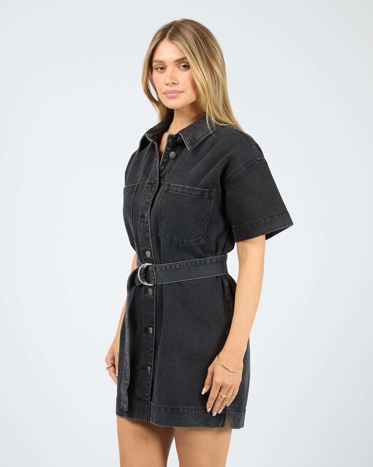 Sunny Denim Dress - Washed Black