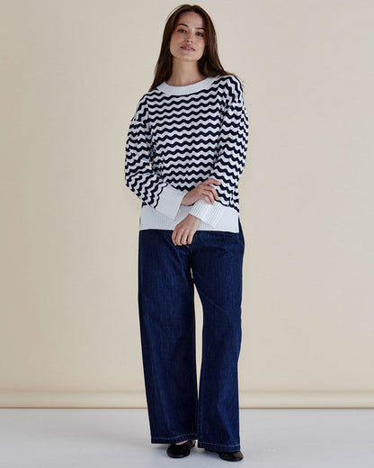 Ember Knit Jumper - Wavy Stripe