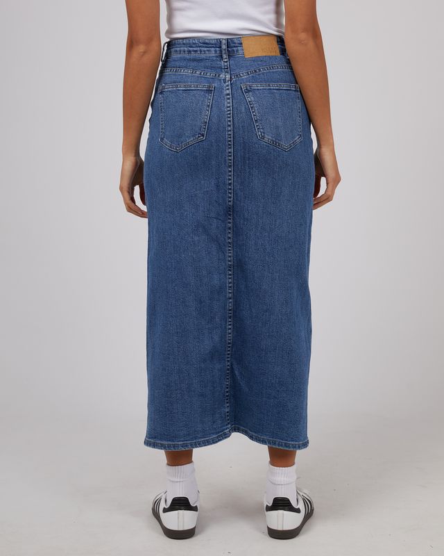 Eva Comfort Maxi Skirt - Mid Blue