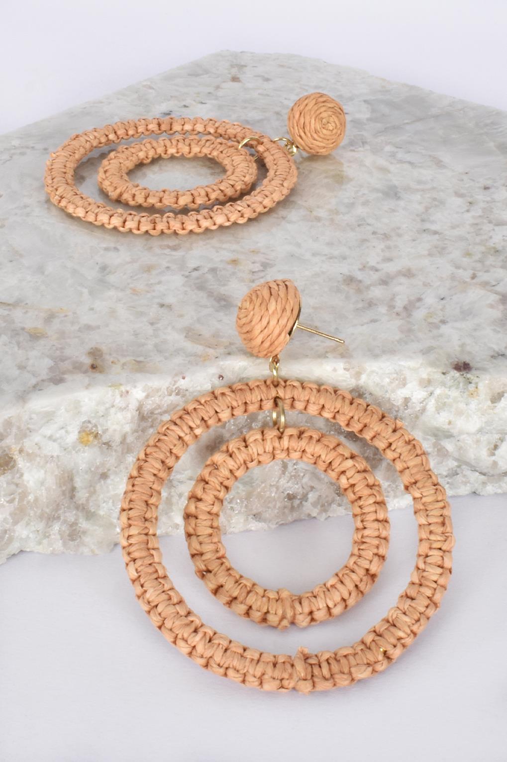 Double rings crochet earrings
