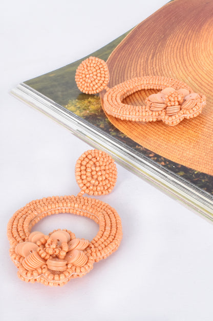 Flower detail statement earrings