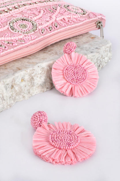 Bead Raffia Event Earrings