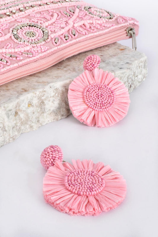 Bead Raffia Event Earrings