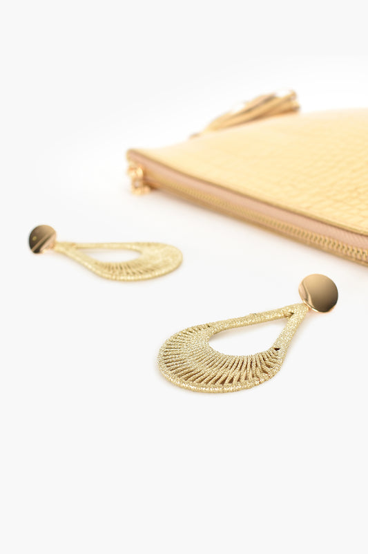 Metallic Thread Teardrop Earrings