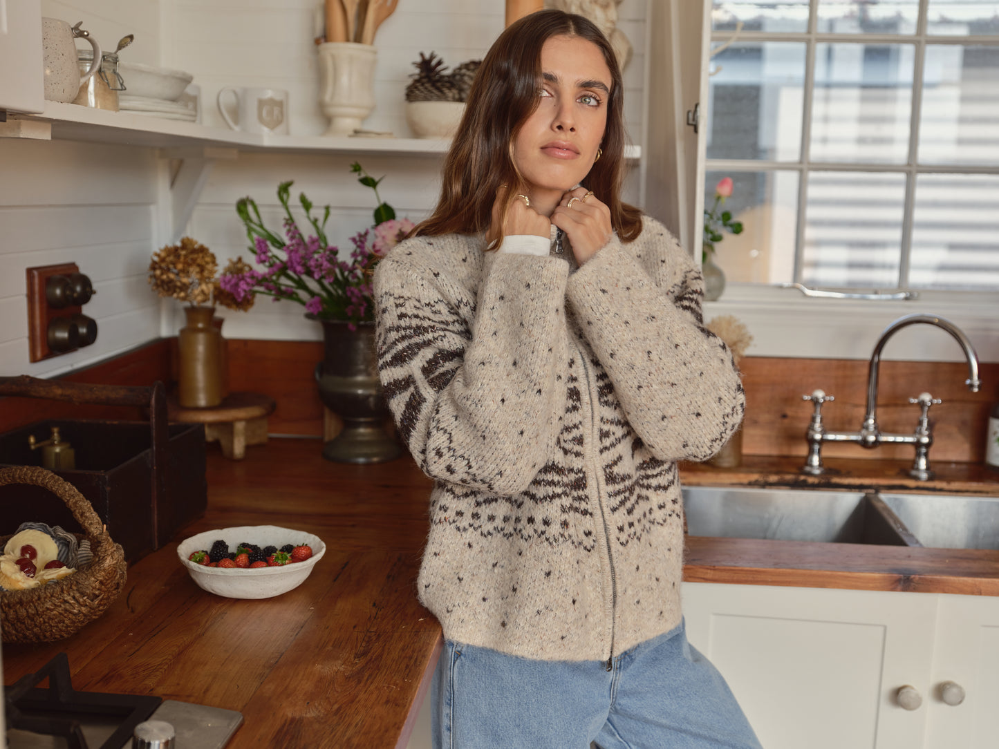 Zoe Knit Zip Thru