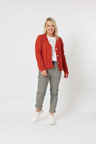 Diana Cable Cardigan - Maple