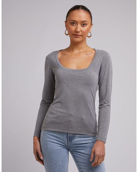 Harper L/S Tee - Grey Marle