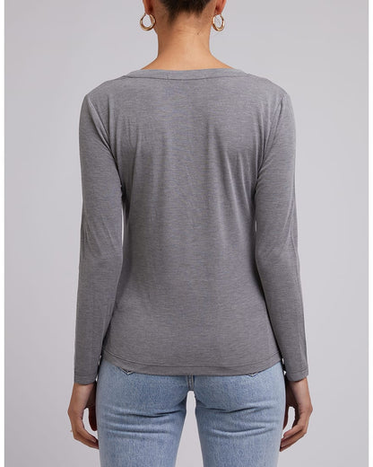 Harper L/S Tee - Grey Marle