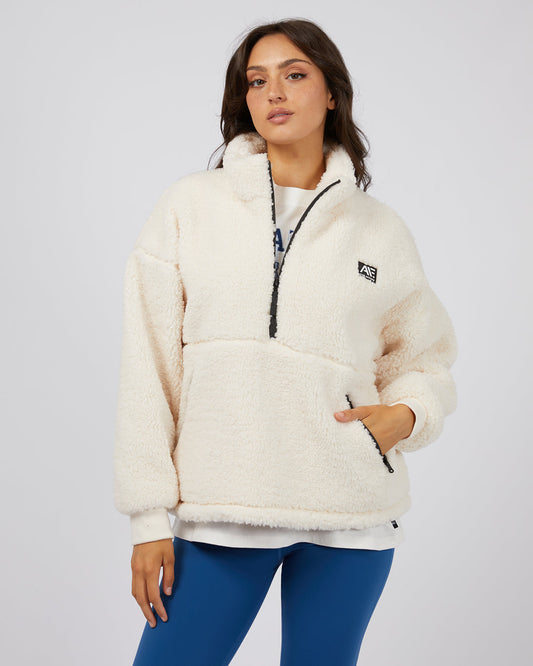 Amara Quarter Zip Teddy - White