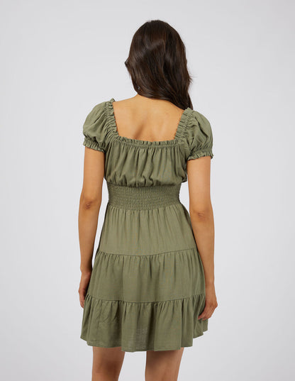 Luxe Linen Mini Dress - Khaki
