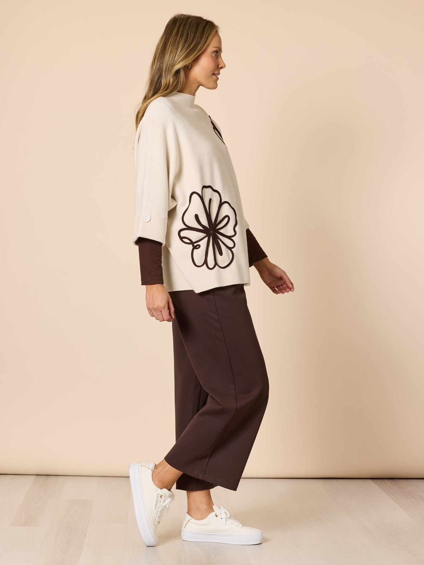 Kimmy Ponti Wide Leg Pants - Coffee