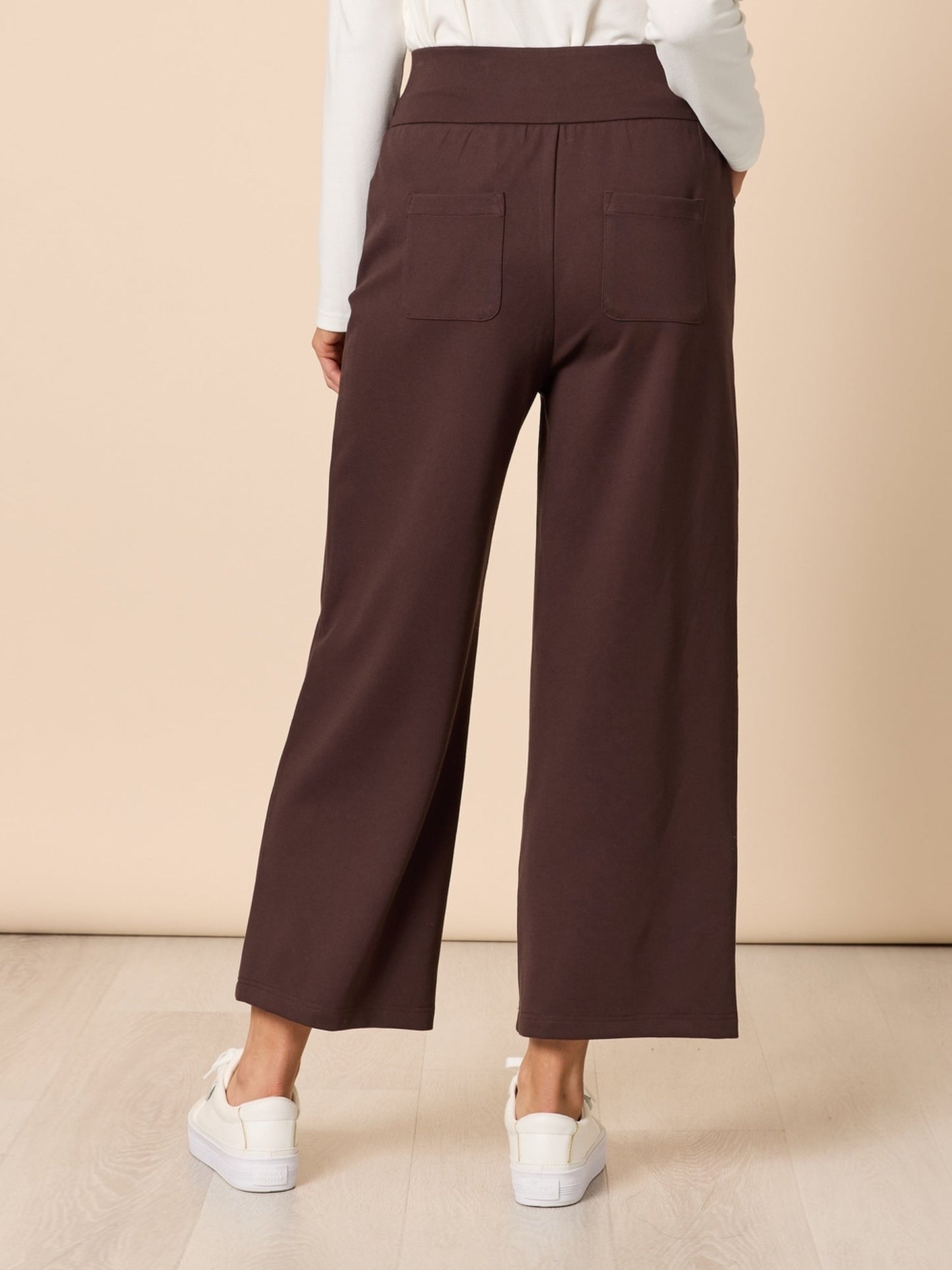 Kimmy Ponti Wide Leg Pants - Coffee