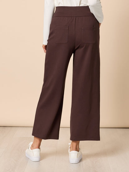 Kimmy Ponti Wide Leg Pants - Coffee
