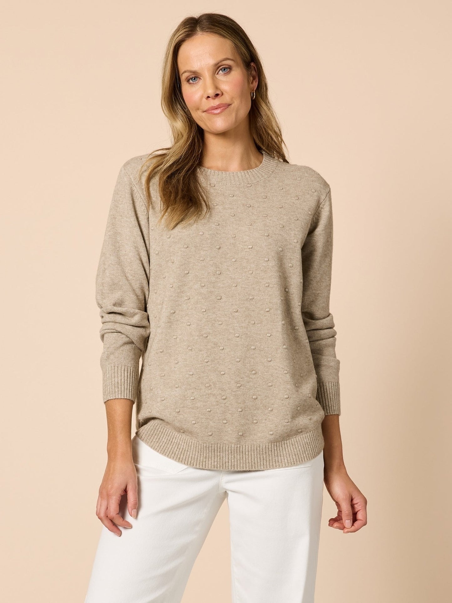 Alpine Spot Knit - Latte