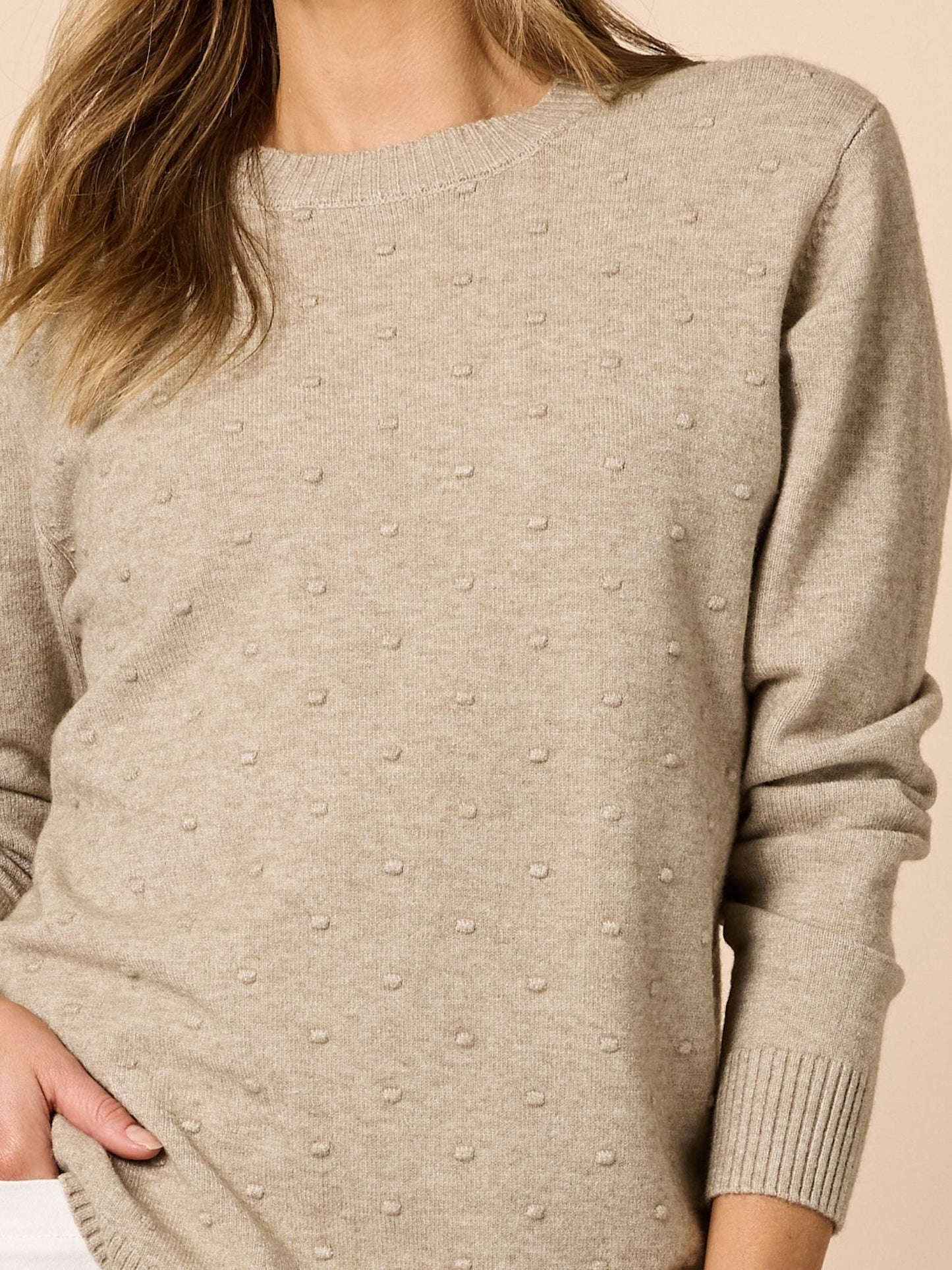 Alpine Spot Knit - Latte