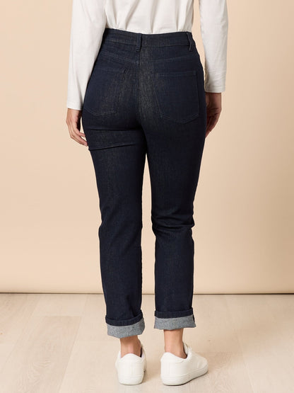 Retro Cuff Jean - Dark Denim