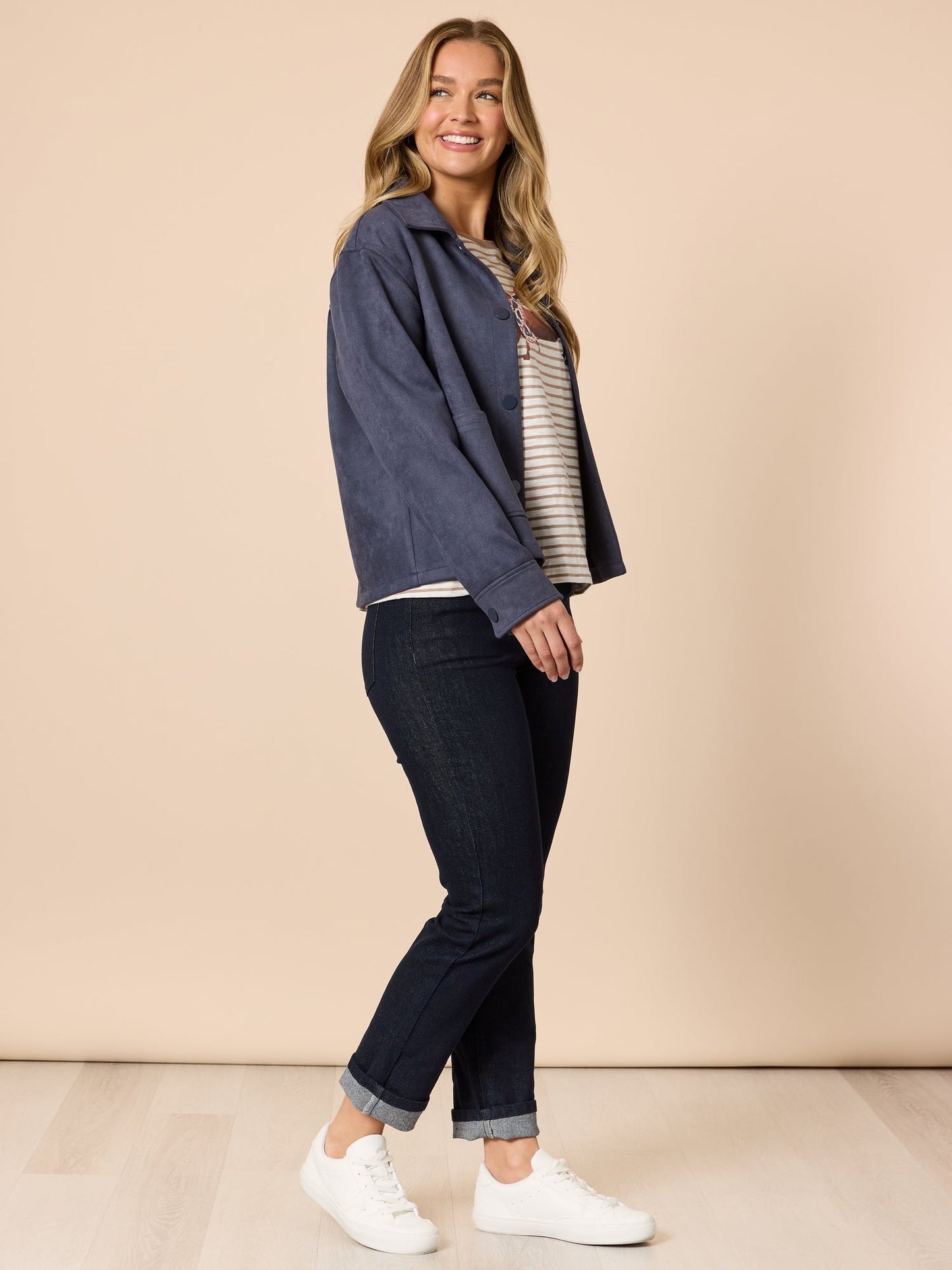Retro Cuff Jean - Dark Denim