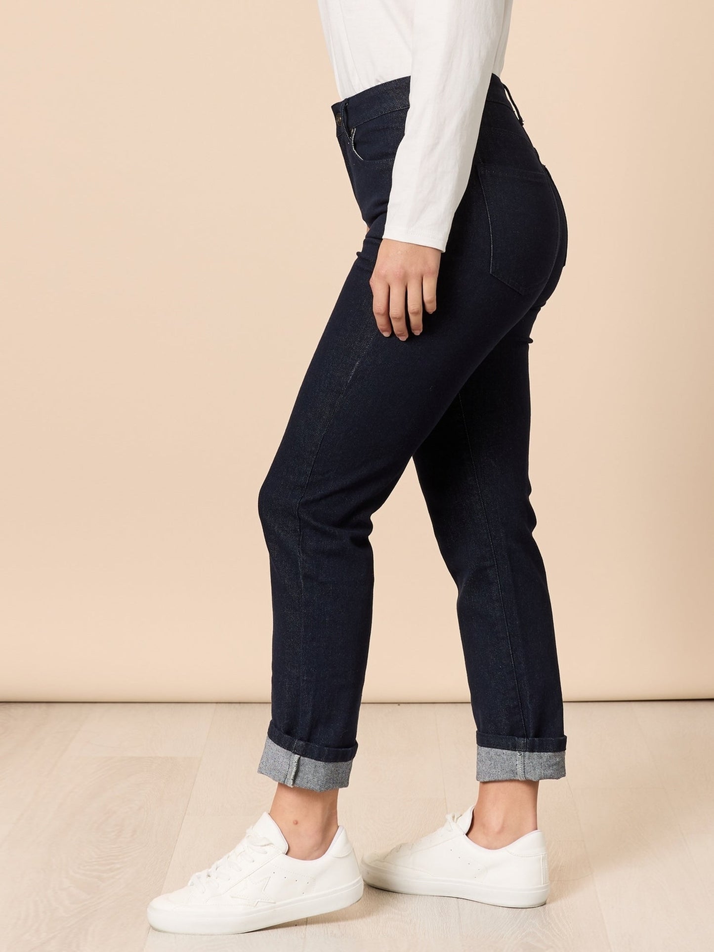 Retro Cuff Jean - Dark Denim