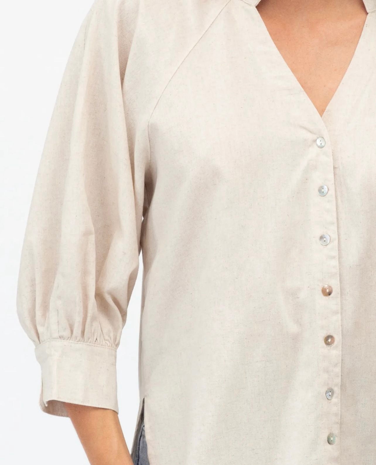 Ashlee Linen Shirt - Oatmeal