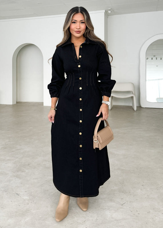 Harper Denim Dress - Black