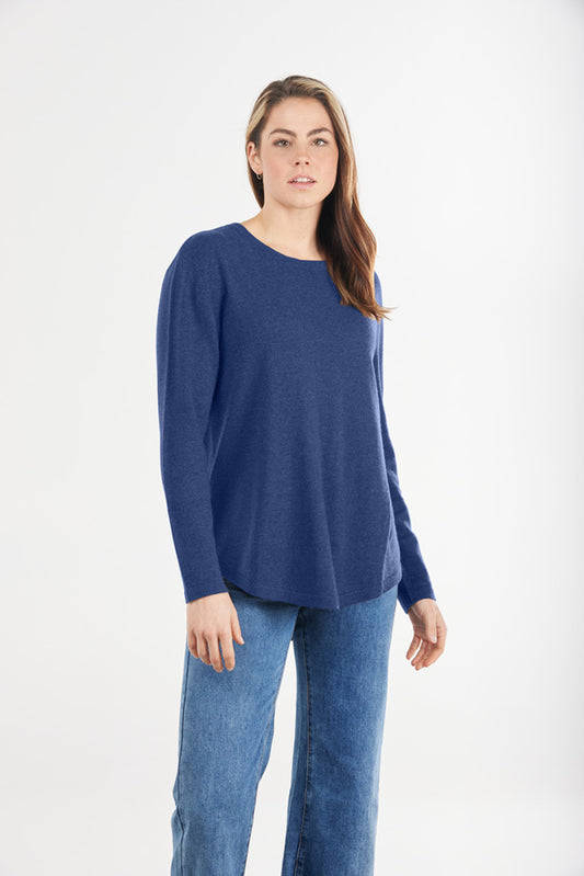 Crew Neck Pullover with Pleat