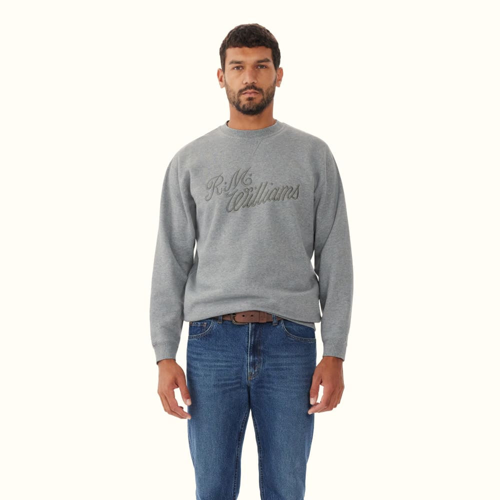 R.M.W. Script Crew Neck - Grey Marle / Grey