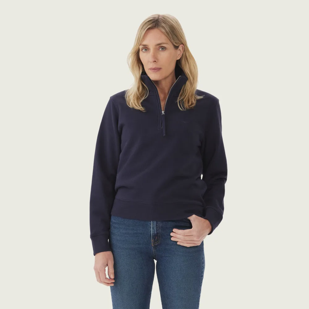 Trickett 1/4 Zip Sweatshirt - Dark Navy