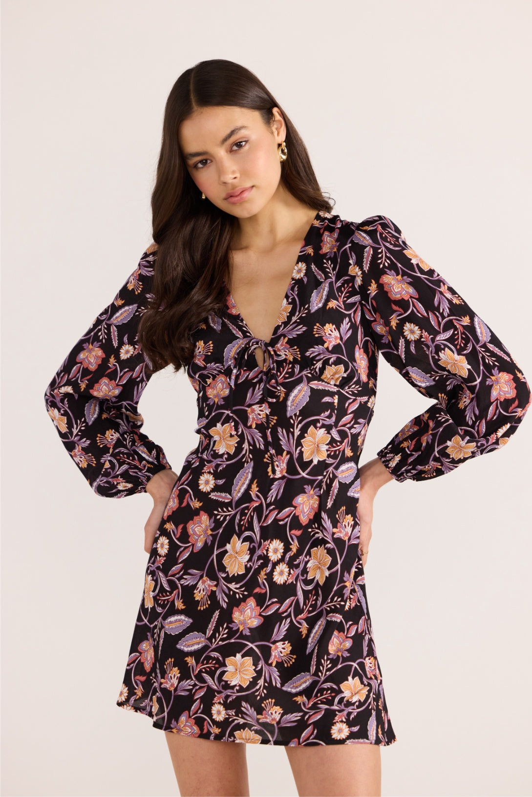 Regal Long Sleeve Mini Dress