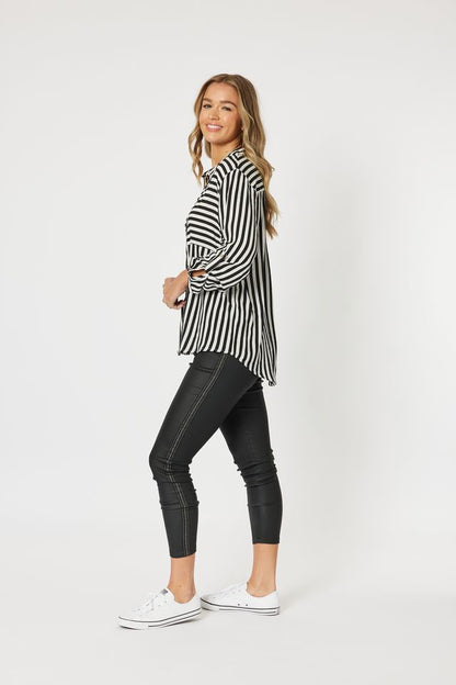 Tina Stripe Shirt - Black & White