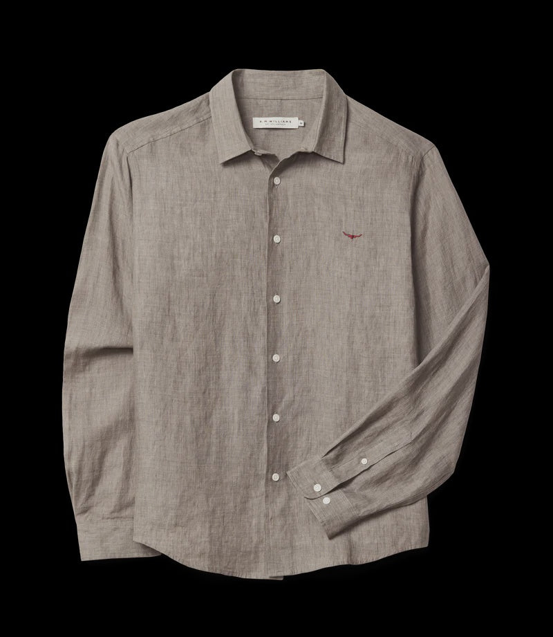 Newman Clasic Linen Shirt -Taupe