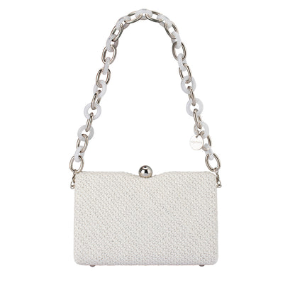 Birdie Textural Handle Bag - White