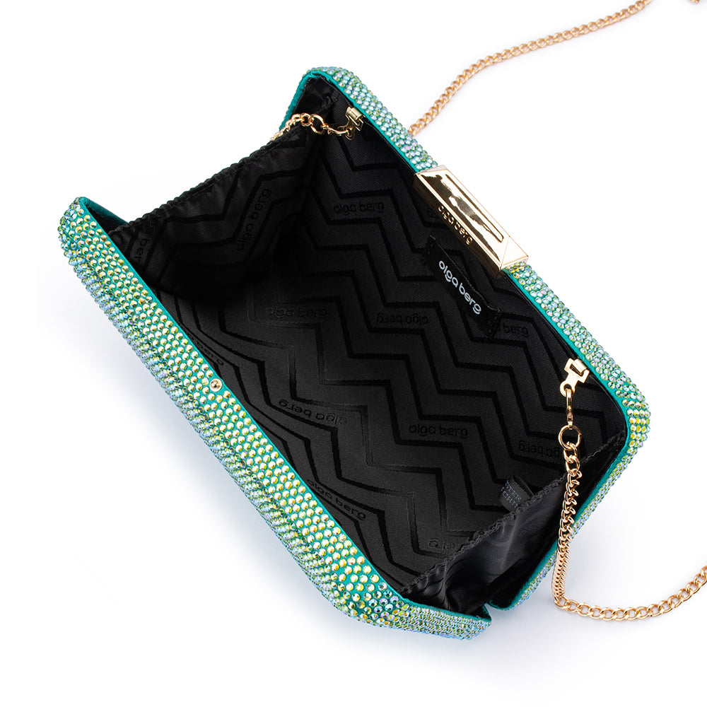 Edith Iridescent Clutch - Green