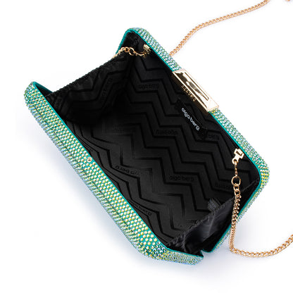 Edith Iridescent Clutch - Green