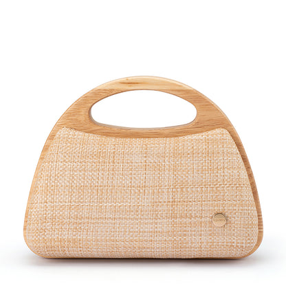 Sarah Wooden Frame Bag - Natural