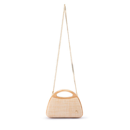 Sarah Wooden Frame Bag - Natural