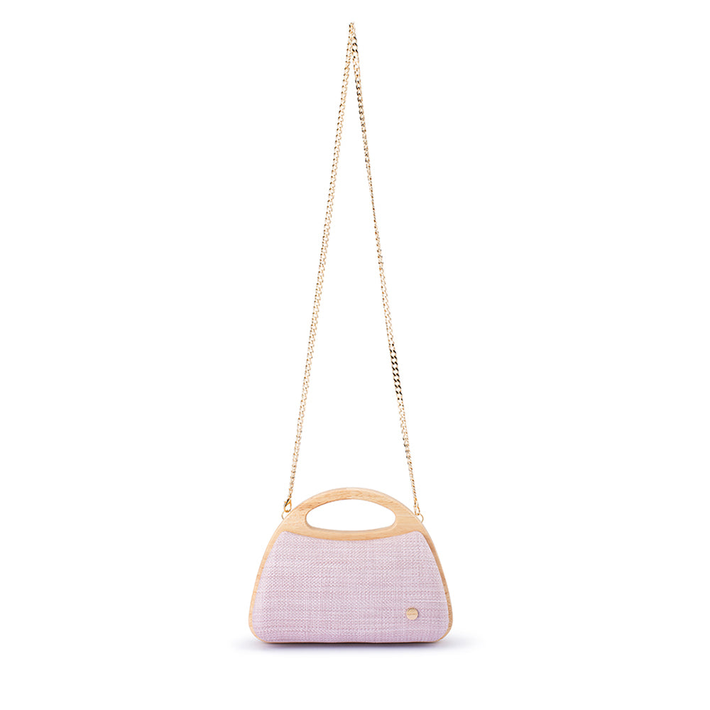Sarah Wooden Frame Bag - Pink